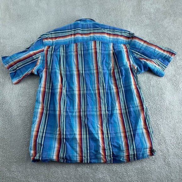 Duluth Trading Co Mens Blue Plaid Short Button-Up Shirt M 100% Cotton 3927 - Picture 2 of 7